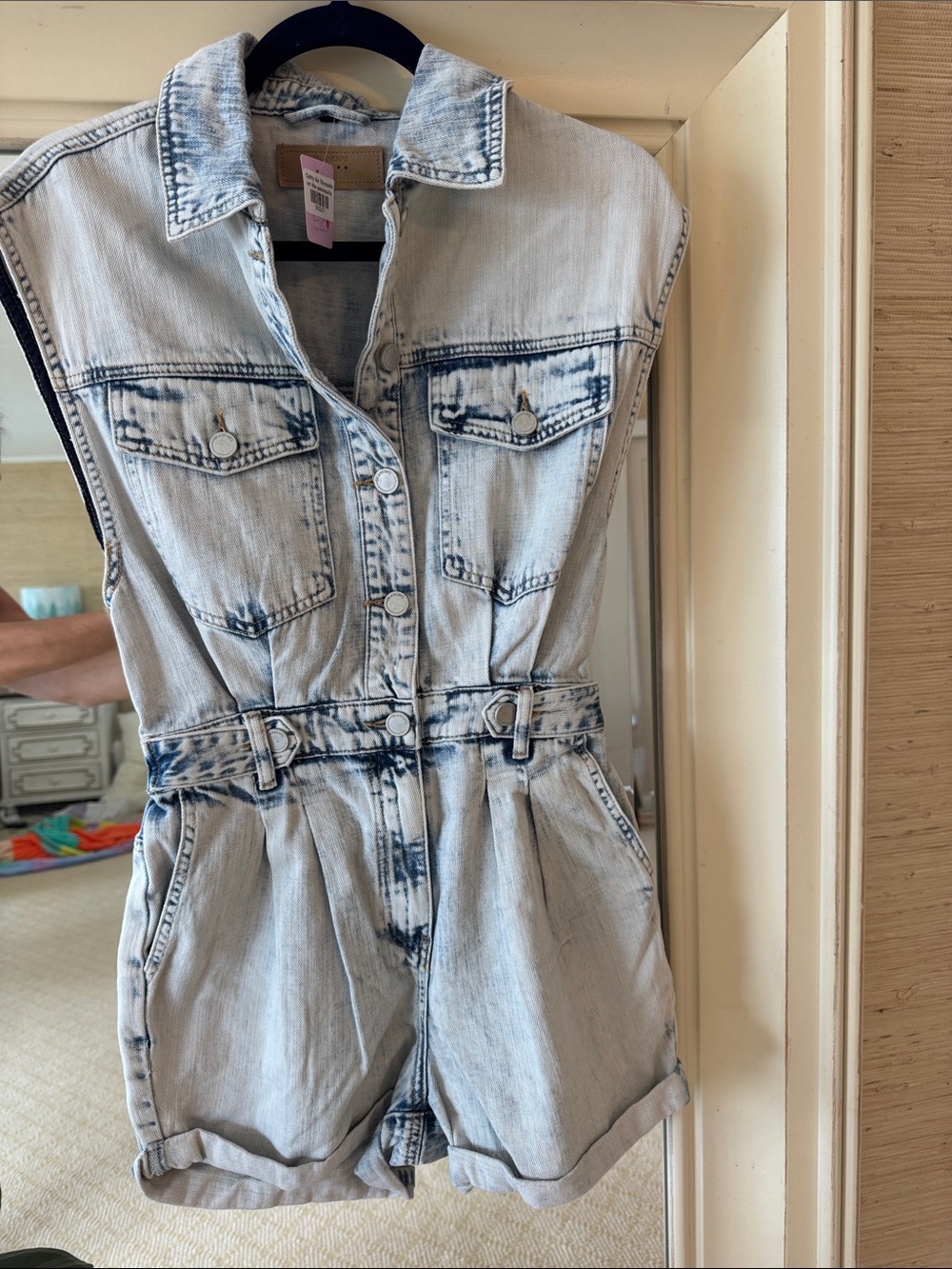 Blank NYC Light Wash Denim Romper - Blue
